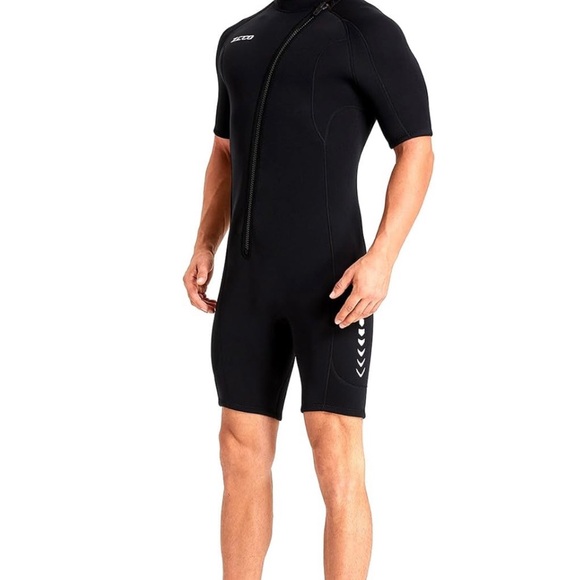 Unisex Shorty Wetsuits 3mm Neoprene Front Zipper Diving Suit for All Water Sport - Picture 4 of 6